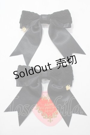 画像: BABY,THE STARS SHINE BRIGHT / Innocent Momentリボンクリップ  黒 Y-25-08-19-011-BA-AC-SZ-ZY