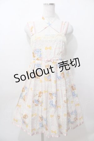 画像: Emily Temple cute / ウサギハンカチプリントホルダーネックノースリーブワンピース  ピンク Y-25-08-19-081-ET-OP-SZ-ZT181