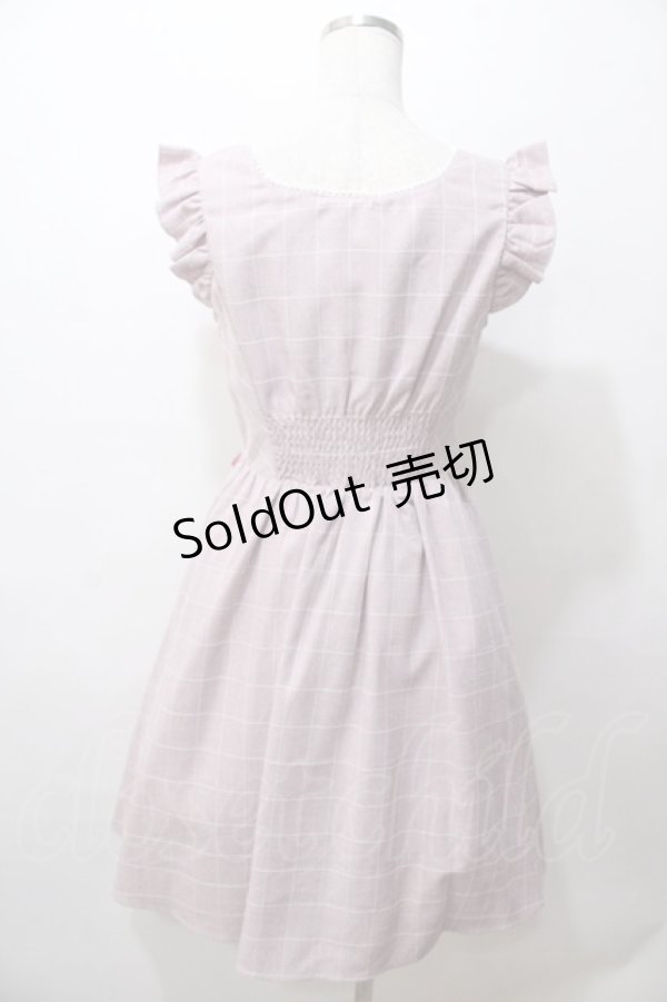 画像2: Amavel / Wレースアップカタフリルチェックワンピース F ピンク Y-25-08-19-091-CA-OP-SZ-ZT326 (2)