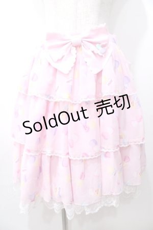 画像: Angelic Pretty / Sugar Heartsティアードスカート  ピンク Y-25-08-19-093-AP-SK-SZ-ZY