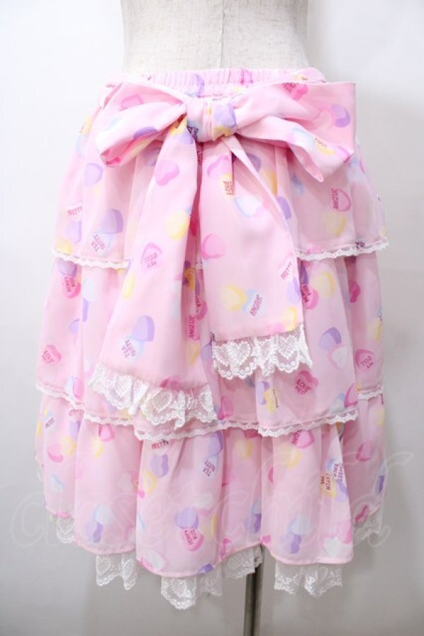 画像2: Angelic Pretty / Sugar Heartsティアードスカート  ピンク Y-25-08-19-093-AP-SK-SZ-ZY (2)