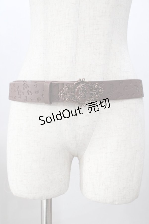 画像1: axes femme / カメオ風バックルギボシベルト 茶 Y-25-08-19-015-AX-ZA-SZ-ZT433 (1)