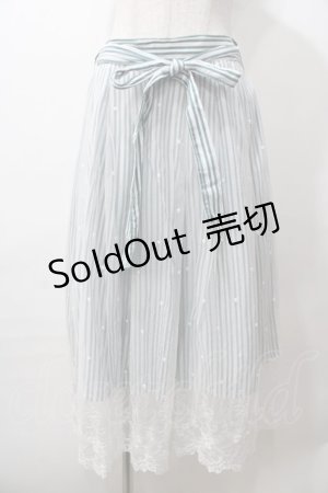 画像: axes femme / ストライプＸレーススカート Ｍ グリーン Y-25-08-19-105-AX-SK-SZ-ZY
