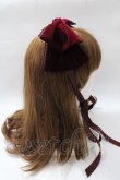画像3: axes femme kawaii / ベロアリボンヘッドドレス  ワイン Y-25-08-19-033-AX-AC-SZ-ZY (3)