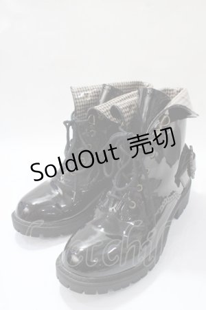 画像: axes femme / バックル使いレインブーツ M 黒 Y-25-08-19-038-AX-SH-SZ-ZY