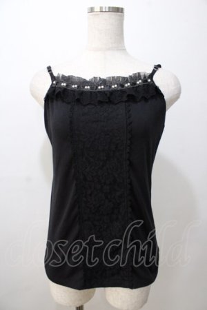 画像: axes femme / バラレースキャミ  黒 Y-25-08-23-052-AX-TO-SZ-ZY