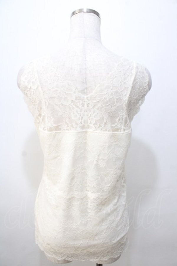 画像2: axes femme / カップ付き総レースタンク  生成り Y-25-08-23-053-AX-TO-SZ-ZY (2)