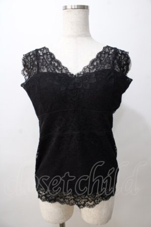 画像: axes femme / カップ付き総レースタンク  黒 Y-25-08-23-054-AX-TO-SZ-ZY