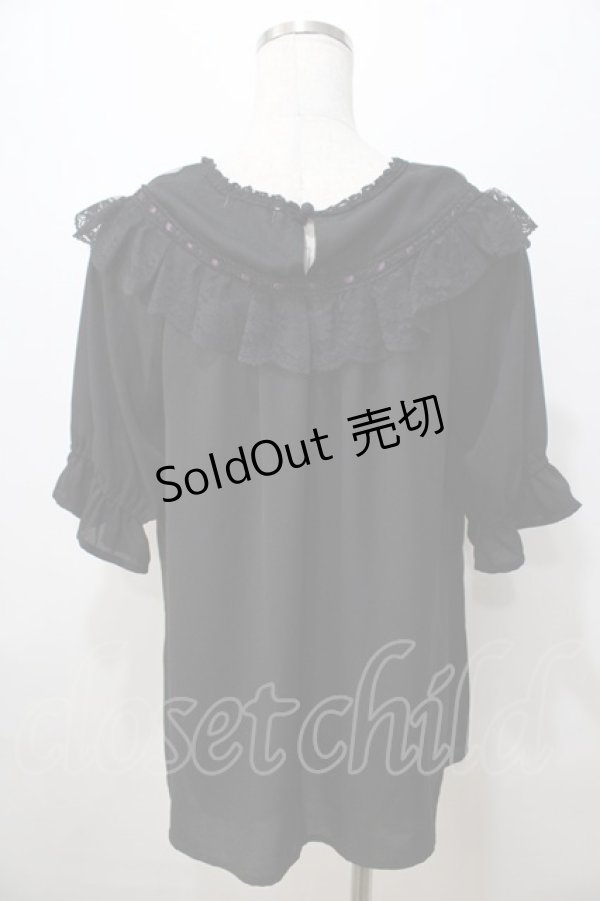 画像2: axes femme / 紫陽花刺繍ブラウス  黒 Y-25-08-23-056-AX-BL-SZ-ZY (2)