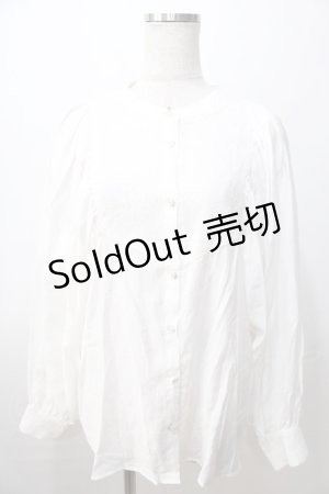 画像: axes femme / ブロッキングレースブラウス F 白 Y-25-08-23-062-AX-BL-SZ-ZI