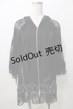 画像: axes femme / レースロングパーカー F 黒 Y-25-08-23-068-AX-TO-SZ-ZY