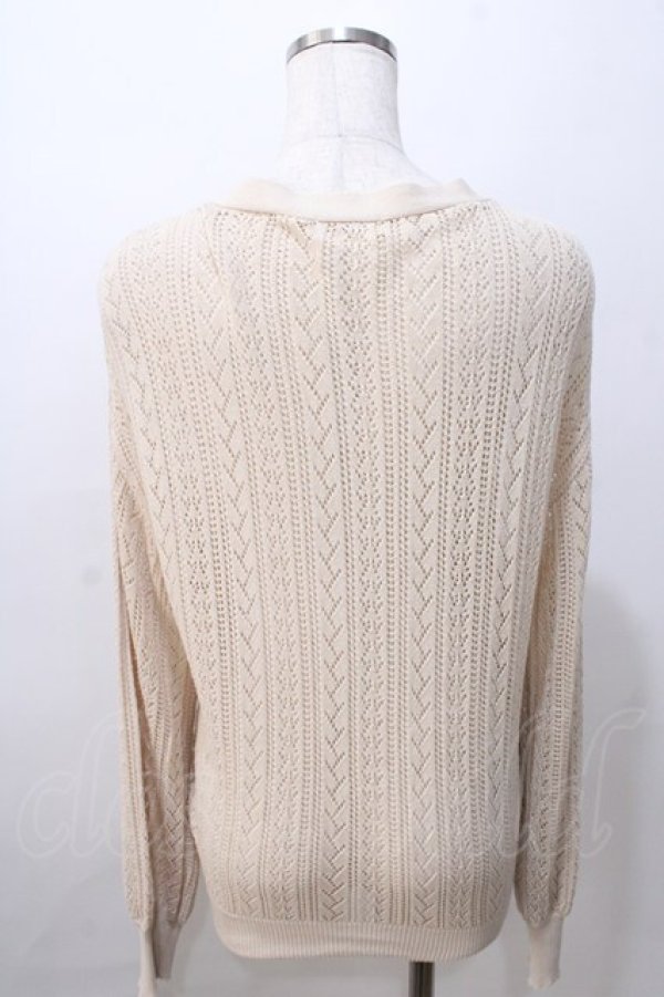 画像2: axes femme / 透かし編みカーディガン M ベージュ Y-25-08-23-072-AX-TO-SZ-ZT013 (2)