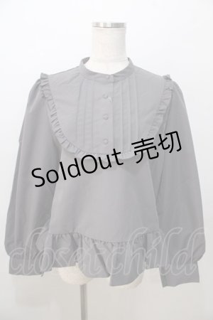 画像: FLC / 皆方由衣コラボペプラムブラウス LL 中灰 Y-25-08-23-075-LO-BL-SZ-ZY
