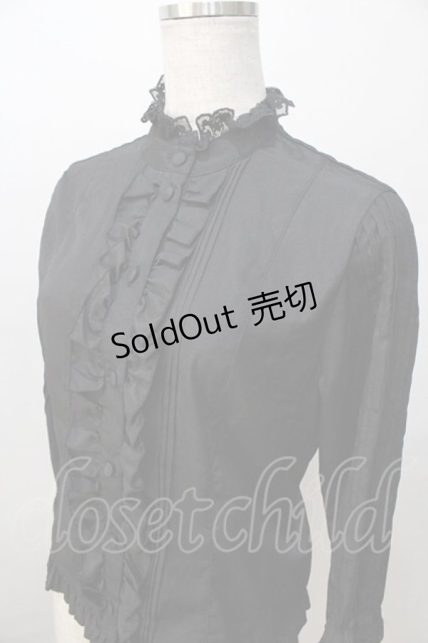 画像3: metamorphose / 飾り襟付七分袖ブラウス  黒 Y-25-08-23-076-ME-BL-SZ-ZY (3)