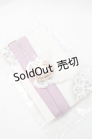 画像: abilletage / 蝶とビジューのガーターバンド  ラベンダー Y-25-08-23-012-GO-AC-SZ-ZY