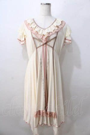 画像: Ozz oneste / Mysterious Rose ワンピース  白×ピンク Y-25-08-23-116-OO-OP-SZ-ZY