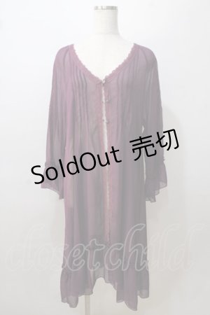 画像: axes femme / ラグランスリーブガウン  パープル Y-25-08-23-117-AX-TO-SZ-ZT224