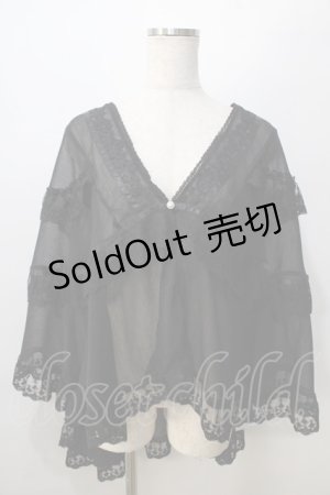 画像: axes femme / 楊柳シフォンレースショール  黒 Y-25-08-23-118-AX-TO-SZ-ZY