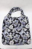 画像1: axes femme / メッセージカード柄エコバッグ 黒 Y-25-08-23-020-AX-BG-SZ-ZT500 (1)