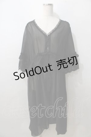 画像: axes femme / シアーシフォンロングガウン  黒 Y-25-08-23-119-AX-TO-SZ-ZY