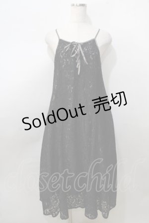 画像: axes femme / レースキャミワンピース  黒 Y-25-08-23-123-AX-OP-SZ-ZY