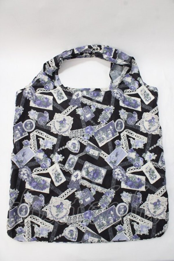 画像2: axes femme / メッセージカード柄エコバッグ 黒 Y-25-08-23-020-AX-BG-SZ-ZT500 (2)