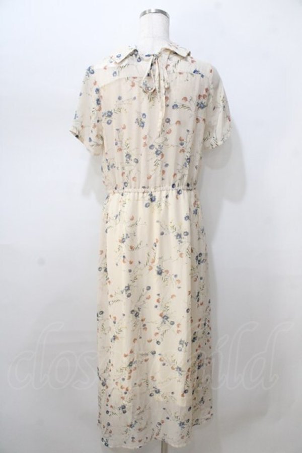 画像2: axes femme / 花柄開襟シャツワンピース M 生成り Y-25-08-23-125-AX-OP-SZ-ZY (2)