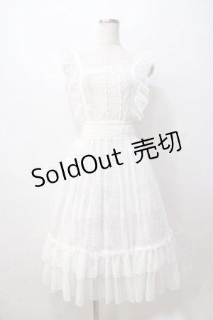 画像: axes femme kawaii / ドットチュールエプロン M 白 Y-25-08-23-141-AX-OP-SZ-ZH