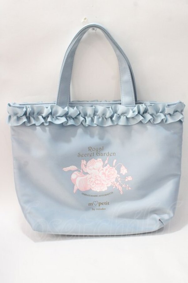 画像1: m petit by misako / NINA’Sコラボプリントトートバッグ サックス Y-25-08-23-023-LO-BG-SZ-ZT500 (1)