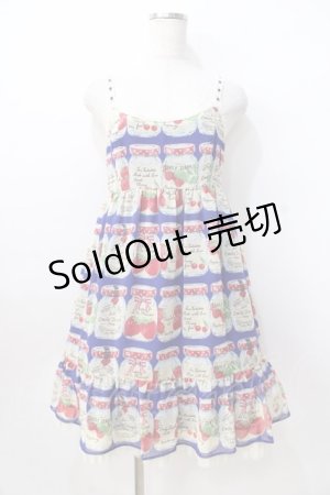 画像: Emily Temple cute / ジャム瓶ノースリーブワンピース  ブルー Y-25-08-23-143-ET-OP-SZ-ZY