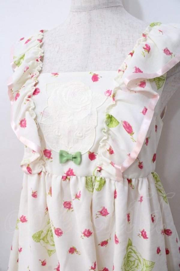 画像4: Emily Temple cute / ローズキャットレースフリルワンピース  アイボリー Y-25-08-23-144-ET-OP-SZ-ZT180 (4)