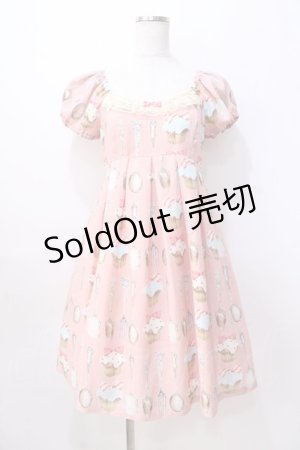 画像: Emily Temple cute / カップケーキ&カトラリーワンピース  ピンク Y-25-08-23-146-ET-OP-SZ-ZY