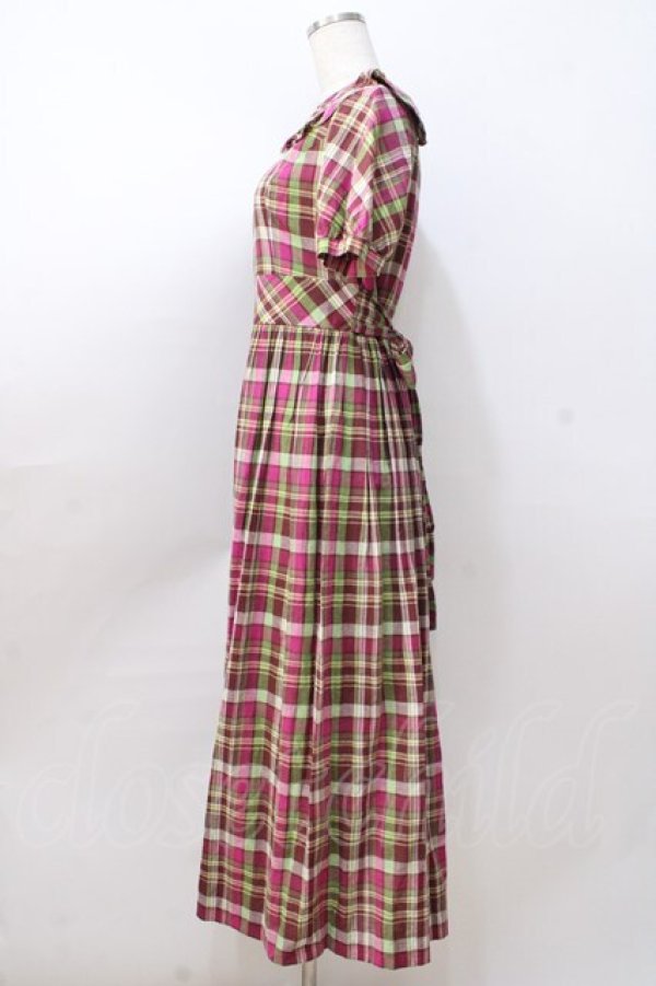 画像2: Jane Marple / チェックワンピース  パープル Y-25-08-23-164-JM-OP-SZ-ZT197 (2)