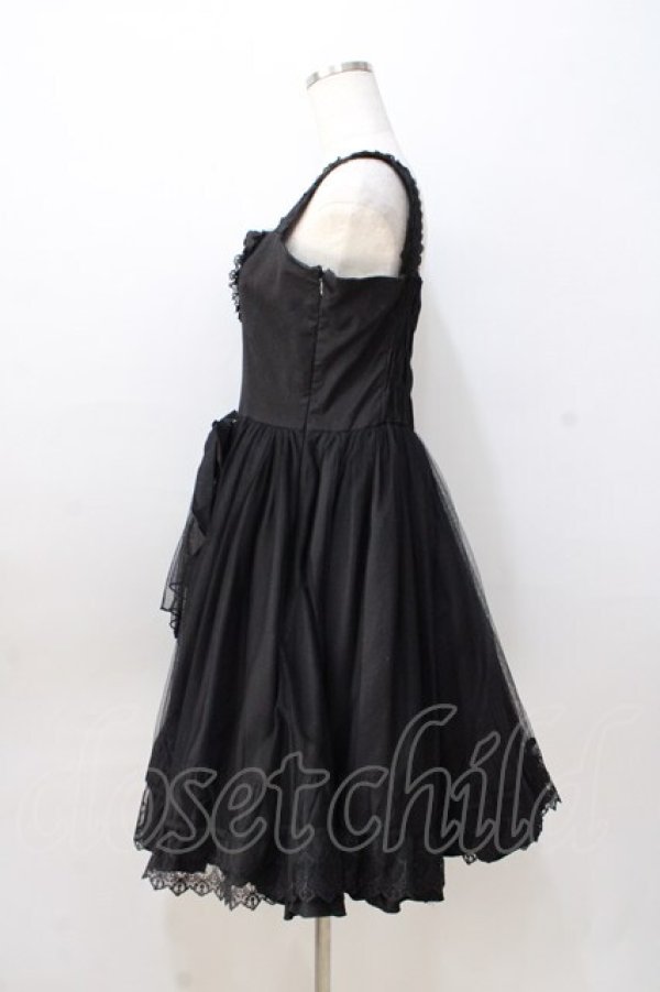 画像2: Vallee lys / アゲラタムチュールジャンパースカート  黒 Y-25-08-23-166-GO-OP-SZ-ZY (2)