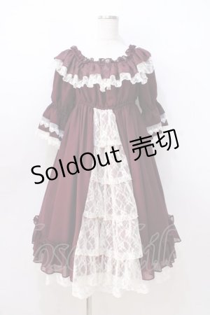 画像: ALICE and the PIRATES / コーディリアワンピース  ボルドー Y-25-08-23-167-PA-OP-SZ-ZY