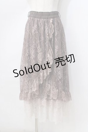 画像: axes femme / ラッフルフリルレーススカート F ブラウン Y-25-08-23-172-AX-SK-SZ-ZY