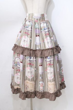画像: axes femme kawaii / ティティ×ベアファミリースカート  ブラウン Y-25-08-23-178-AX-SK-SZ-ZY