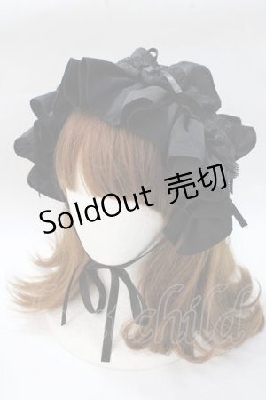画像: MARBLE / ボリュームフリル＆レースヘッドドレス  黒 Y-25-08-23-038-GO-AC-SZ-ZY