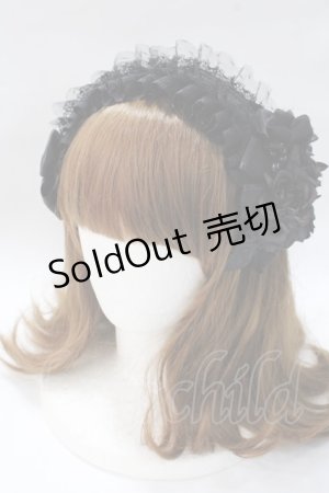 画像: Ruha Garden / コサージュカチューシャ  黒 Y-25-08-23-042-GO-AC-SZ-ZY
