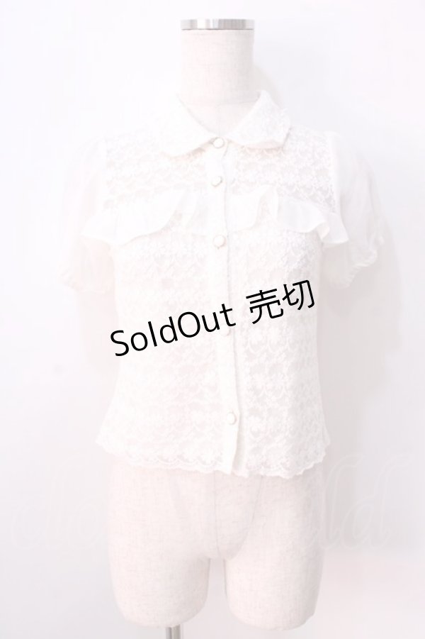 画像1: LIZ LISA / 総レースブラウス 0 オフ白 Y-25-08-26-001-LO-BL-SZ-ZH (1)