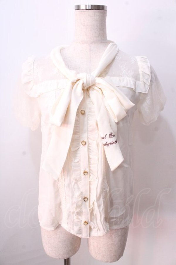 画像1: LIZ LISA / ボウタイリボンブラウス 0 アイボリー Y-25-08-26-007-LO-BL-SZ-ZH (1)