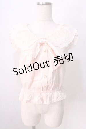 画像: LIZ LISA / バラ刺繍ドビードットノースリーブブラウス 0 ピンク Y-25-08-26-008-LO-BL-SZ-ZY