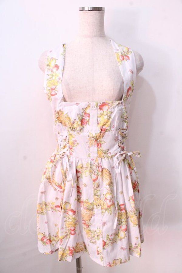 画像1: LIZ　LISA / フルーツリース柄ロンパース 0 白 Y-25-08-26-059-LO-OP-SZ-ZT020 (1)