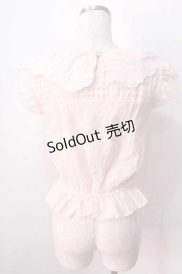 画像2: LIZ LISA / バラ刺繍ドビードットノースリーブブラウス 0 ピンク Y-25-08-26-008-LO-BL-SZ-ZY (2)