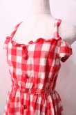 画像3: LIZ LISA / 肩リボンギンガムワンピース 0 アカ Y-25-08-26-060-LO-OP-SZ-ZI (3)