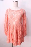 画像1: LIZ LISA / 総レースワンピース 0 コーラルピンク Y-25-08-26-066-LO-OP-SZ-ZI (1)