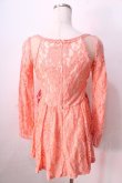 画像2: LIZ LISA / 総レースワンピース 0 コーラルピンク Y-25-08-26-066-LO-OP-SZ-ZI (2)