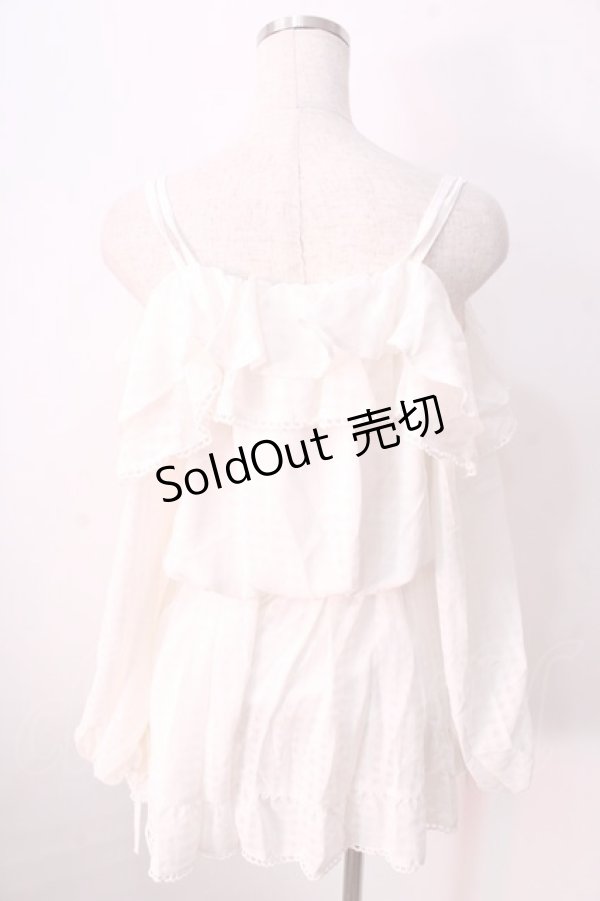 画像2: LIZ LISA / ギンガムシフォンロンパ 0 白 Y-25-08-26-067-LO-OP-SZ-ZT041 (2)