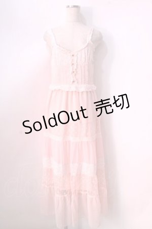 画像: LIZ LISA / コットンレース切替マキシワンピース 0 ピンク Y-25-08-26-068-LO-OP-SZ-ZT020