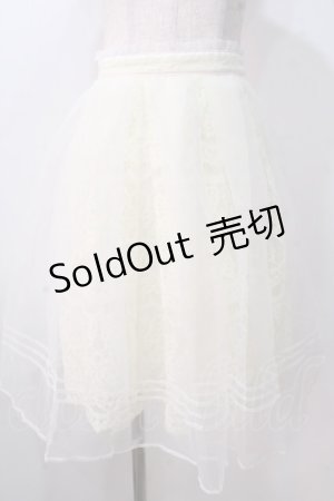 画像: LIZ LISA / オーガンジー重ねレーススカート 0 アイボリー Y-25-08-26-070-LO-SK-SZ-ZT052